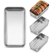 4 Pack Stainless Steel Loaf Pans, 9x5.7 Inch Medium Bread Pan Set Non Toxic, Metal Meatloaf Tin for Baking Homemade