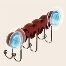 Suction Cup Hooks Household No Drill Clothes Hat Organizer Vintage Style Strong Hooks Wall Mounted Coat Rack Green