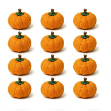 12 Pcs Thanksgiving Wool Pumpkins Fall Decoration Pumpkins Decor Fall Decorations for Home Orange-Yellow