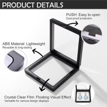 Floating Display Case, Black 20 Pack 3D Floating Frame Display Holder 9x9x2 cm Display Stand