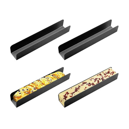 4pcs U-Shape Biscuit Cake Bread Mold, Non-Stick Cranberry Cookie Mold, Rectangular Cookie & Bread Mold for Baking