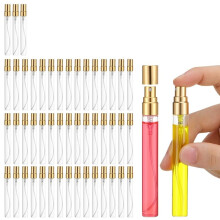 50er-Pack 10 Ml Nachfüllbare Glas-Sprühflaschen, -Reisesprühbehälter mit Goldenen Kappen für Parfümproben