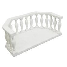 European Miniature Dollhouse Balcony Set with Railing - Perfect for House DIY Model Scenes White