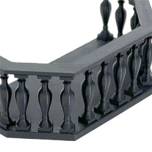 Europese Miniatuur Poppenhuis Balkonset met Reling - Perfect voor Huis DIY Model Scènes Zwart