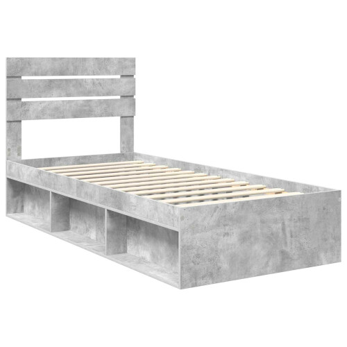 VidaXL vidaXL Bed Frame Concerte Grey 100 x 200 cm Solid Pine Wood 2