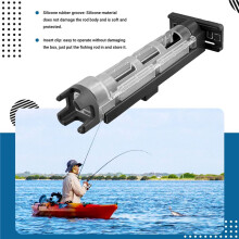 Fishing Box Rod Stand Fishing Box Rod Holder Adjustable Portable Snap Suit Gray