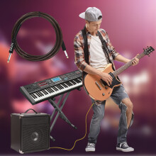6.35mm Cable Plugs (Male to Male) for Guitar, Bass, Keyboard, and Sound Brown 6 meters
