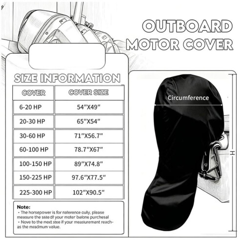 Boot Marine Außenbordmotorabdeckung für 100-150PS Boot Vollaußenbordmotorabdeckung 2