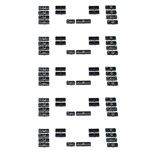 5X 14 Button Key Cap Car Air Conditioner A / C Control Panel  Button Key Cover for  E39 E53 525I 530I M5 X5