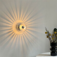 Modern Glass Wall Sconce Light Fixture, E14 Bulb Compatible Decorative Lamp for Bedroom Living Room Hallway Warm Light,B