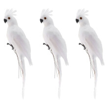 3psc 35CM Foam Feather Macaw Lawn Doll Decoration Fake Animal Bird Garden Props Decoration Simulation Manual