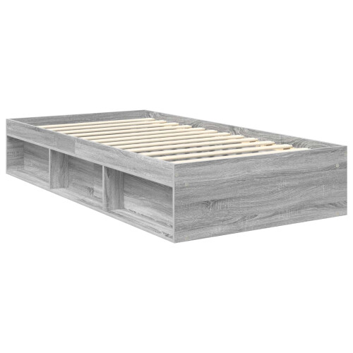 VidaXL vidaXL Bed Frame Grey Sonoma 100 x 200 cm Solid Pine Wood 1