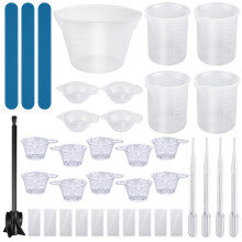 Silicone Measuring Cups for Epoxy Resin,Resin Supplies with 250&100Ml Silicone Cups for Resin,Molds,Jewelry Making