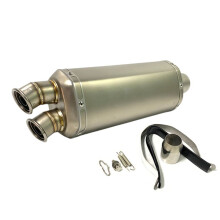 Motorcycle 51mm Double Outlet Exhaust Pipe Muffler for CBR300R 500 250 400 G310R Titanium