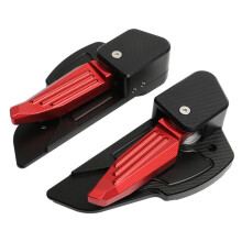 Motorcycle Automatic Extension & Fold Rear Foot Pedal Foldable for Primavera150 Sprint 150 Black+Red