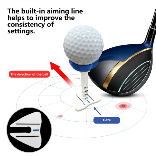 Golf Tees Set With Rotatable Height Adjustment Ideal For Various Swing Styles Red 2