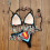 Women Swim Wear Set String Top and Side Adjustable Bottom L 4