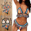 Women Swim Wear Set String Top and Side Adjustable Bottom L 2