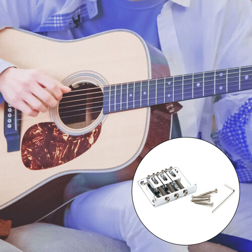 3 String Guitar Fixed Hardtail Bridge Top Load Tailpiece for Electric Guitar 1