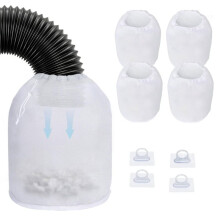 Drogerventilator Pluisopvangzakken 4-Set, Pluisvalopvang en Filterzak voor Pluis en Stofopvang, Binnen- en Buitenventielos
