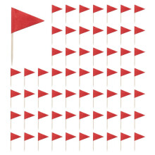 300 Pcs Solid Red Toothpick Flags Small Plain Red Color Stick Cupcake Toppers Flags DIY Decoration