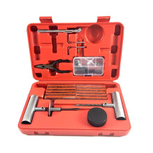 77-Piece Comprehensive Tire Repair Kit for Automotive Use, Vacuum Tire Patch Tool Set