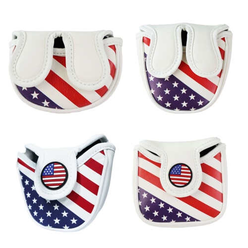 Waterproofs Golf Iron Head Cover Flags Pattern Rod Head Cases Golf single ear square 1