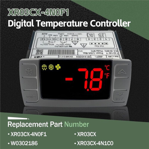 XR03CX-4N0F1 Temperature Controller with Sensor Probe Thermostat Controller Fit for Refrigerators/Freezer 1