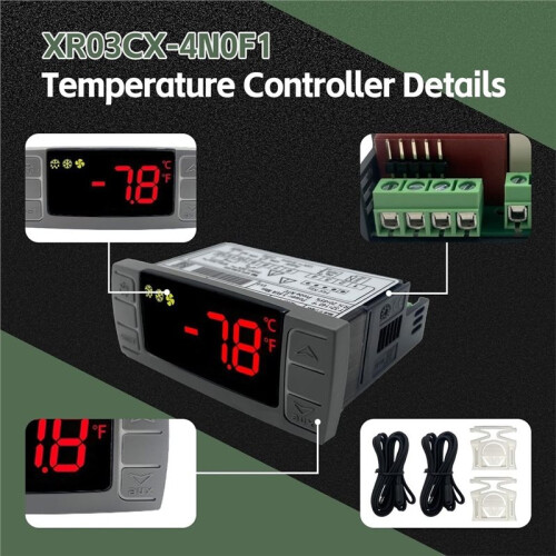 XR03CX-4N0F1 Temperature Controller with Sensor Probe Thermostat Controller Fit for Refrigerators/Freezer 2
