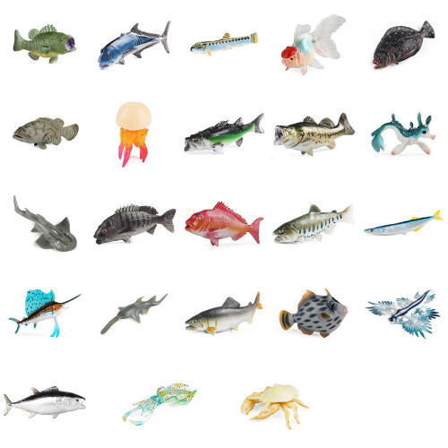 Plastic Fish Model Statue Multiple Type Ornament Figure Adult Collection Model tunas 1
