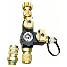 VC2G 1/4″ Ventilkernentferner Dualventil mit Sichtglas - Vakuum-Geeignet 20 Mikron & A2L-Kompatibel - HVAC-Werkzeuge