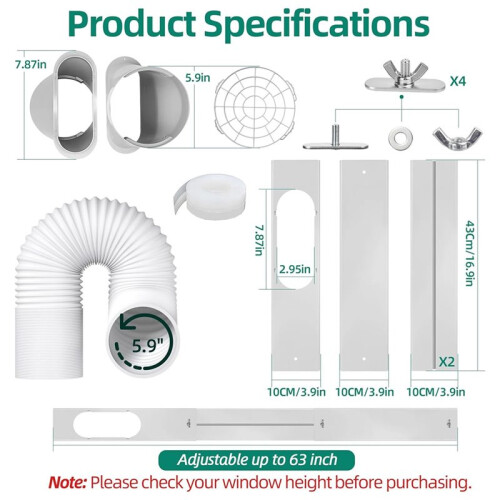 Portable Air Conditioner Window Kit:Adjustable Universal AC Seal Window Vent Kit for Sliding Vertical/Horizontal Windows