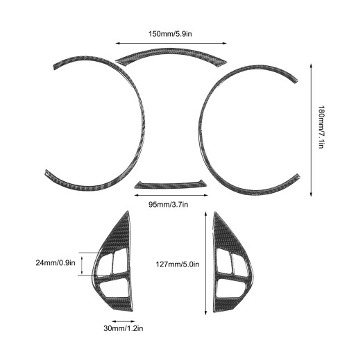 Carbon Faser Deko Set Tacho Lenkrad Mitsubishi 1