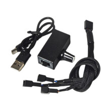 Controlador de Velocidade PWM 12V 4 Pinos PWM Fan Governor USB TYPE-C Fonte de Alimentação DIY Watercooling Cooler com 1 para 3 Cabos Adaptadores
