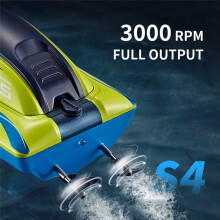Rc Boat 2.4G Dual Rudder Motor Waterproof High Speed Boat Toys Gift for Kids Children Model Toy Remote Control Ship-Red