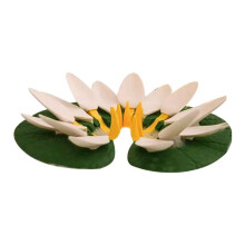 Luxurious Floating Lotus Bath Glass Holder with Wine Bottle Holder is Used for Elegant Bathroom Decoration.