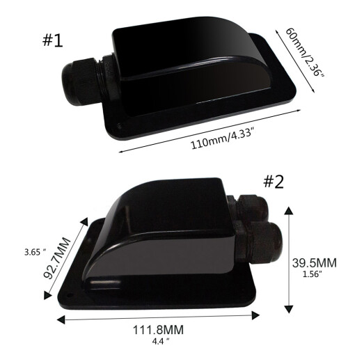 Solar Panel Junction Box Plastic Connector 1/2 Hole Roof Cable Entry BLACK Single hole 1