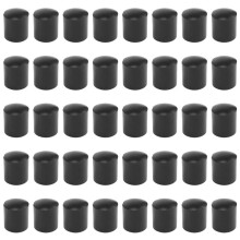 Rubber caps 40-piece black rubber tube ends 10mm round