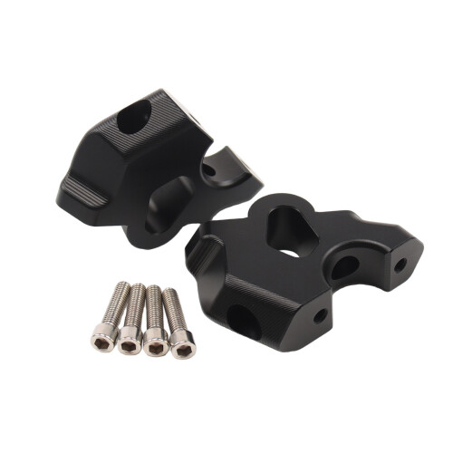 Motorcycle Bar Risers Kit, 38 Mm Raise 27 Mm Setback Silver 1
