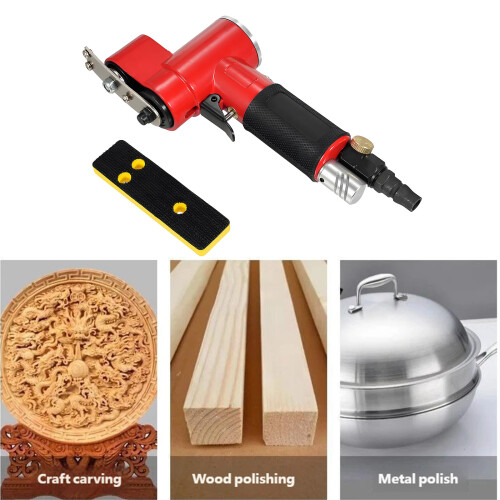 Air Polishing Sander Tool with Textured Grip and Rectangular Pad C 2