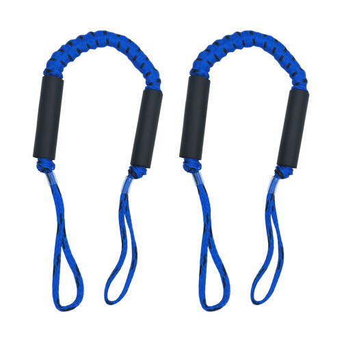 Boat Tie-Up Rope Set, 2 Pack Elastic Dock Cords with Looped Ends 5.5ft 1