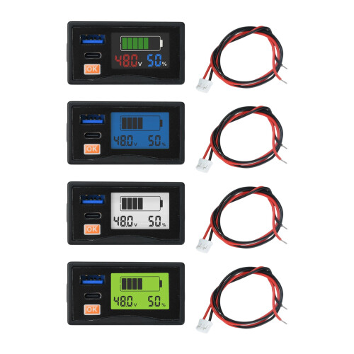 DC12-24V LED Digital Voltages Power Meter Battery Capacity Indicators green light 1