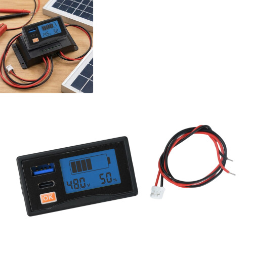 DC12-24V LED Digital Voltages Power Meter Battery Capacity Indicators green light 2