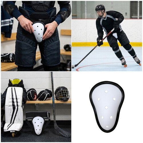 Roller Hockey Protective Cup for Training, Molded Groin Guard Insert White S 2
