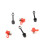Red Plastic Grease Fitting Dust Caps For Motorcycles Nipple Protective Cap 100pc 10mm 8