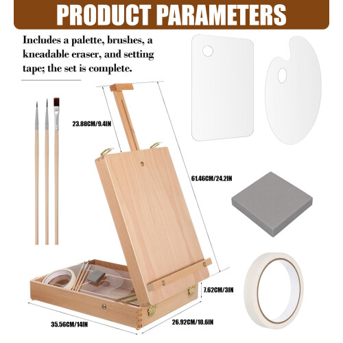 Portable Art Easel Case Set for Student Drawing and Study Use 2