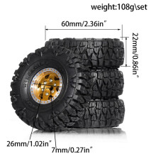 60 mm Metalen Beadlock-Velgrubberen Bandenset voor 1/24 RC Crawler-Auto FMS FCX24M TRX4M SCX24 Upgrade-Onderdelen Accessoires
