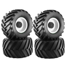 4 Stuks 12 mm Zeskantige Naven RC Vrachtwagenbanden en Wielen 2,95 Banden voor 1/10 voor Rustler Stampede Hoss 4x4 Wit