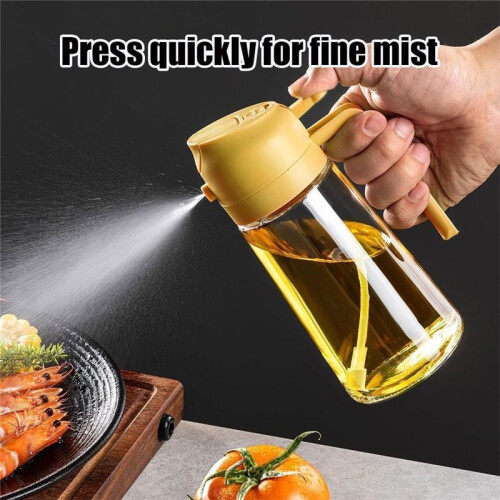 Oliedispenser voor Keuken, Oliedispenserfles voor Keuken, 2 in 1 Oliedispenser, Bakoliespraydispenserfles