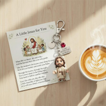 Religious Charm Accent with Engraved Plate Faith Themed for Backpack or Bag Use November